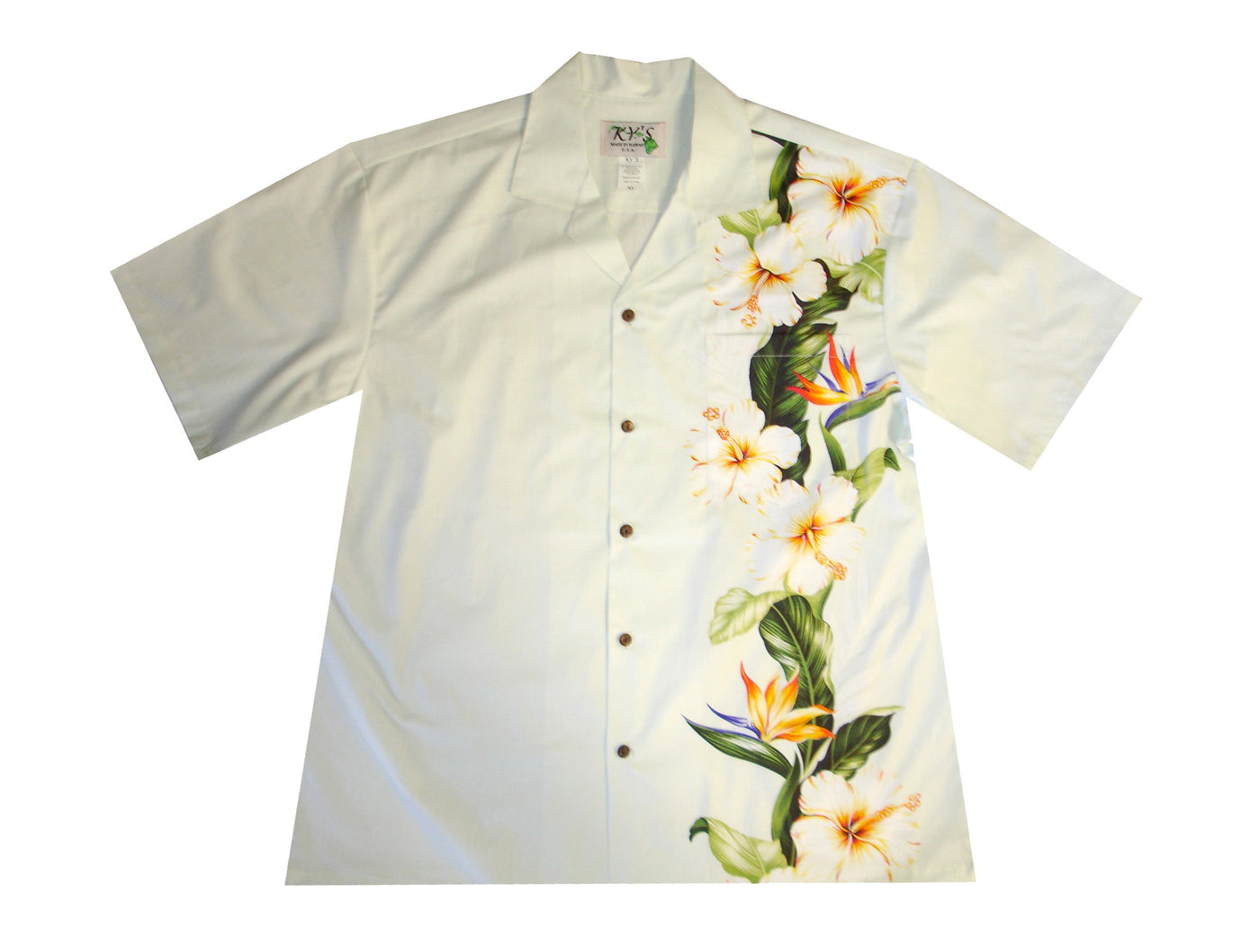 Hibiscus Shinning Men's Hawaiian Wedding or Party Cotton Shirt