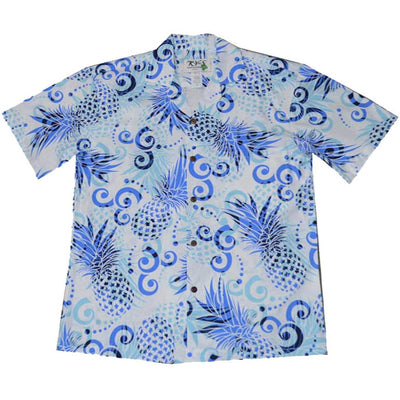 Cotton Men's Aloha Shirt Abstract Pineapple 