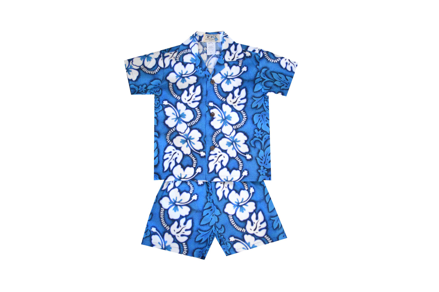 Hawaii Cabana Hawaiian Boy Shirt -Navy