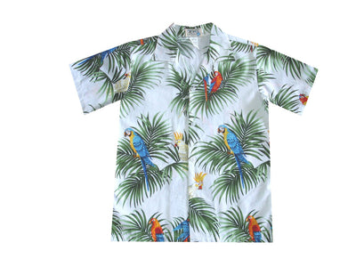 Parrot on the Leaf Cotton Hawaiian Boy Shirts and Boy Cabana Sets