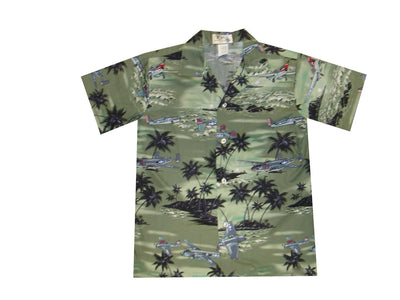 Helicopter on the Island Cotton Hawaiian Boy Shirts and Boy Cabana Sets