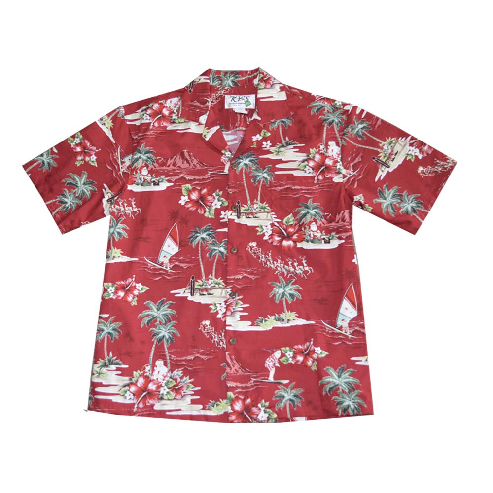 Christmas Men's Aloha Cotton Shirt