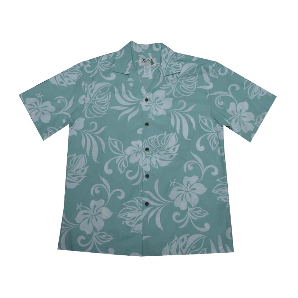 Classic Hibiscus Men's Aloha Cotton Shirt