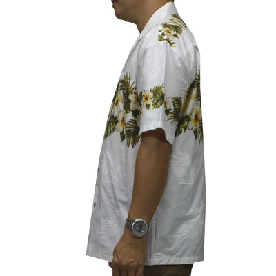 Ky's Hawaiian Cotton Shirt Original Hibiscus - White