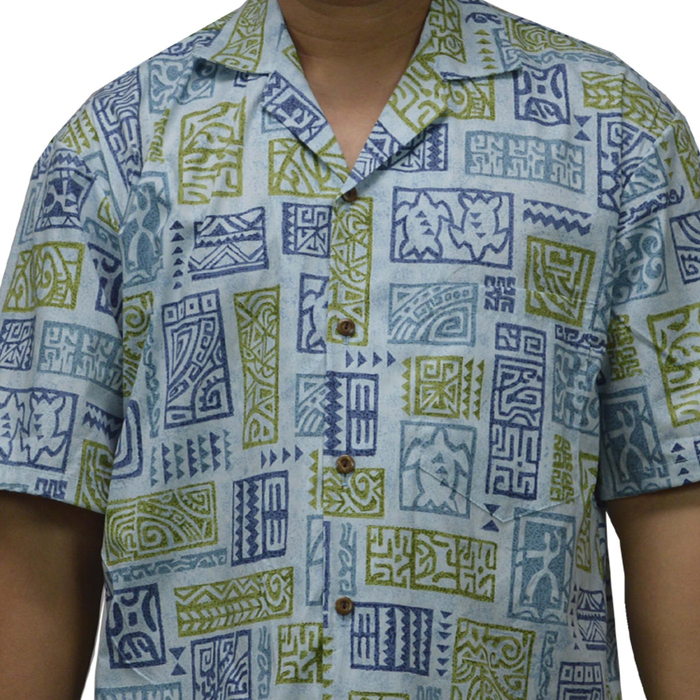 Custom Hawaiian Shirt Vintage Tapa -Blue