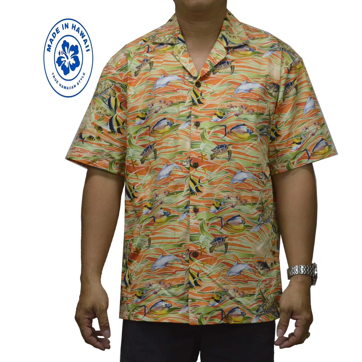 Custom Hawaiian Shirt Tropical Fish-Orange