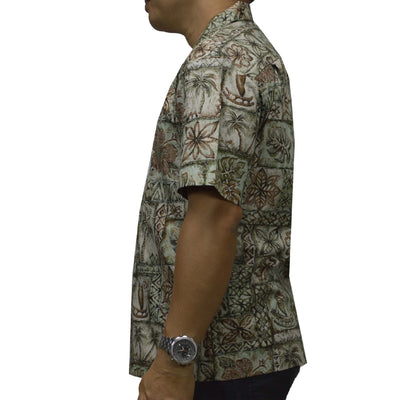 Honu Tapa Hawaiian Reverse Shirt - Green