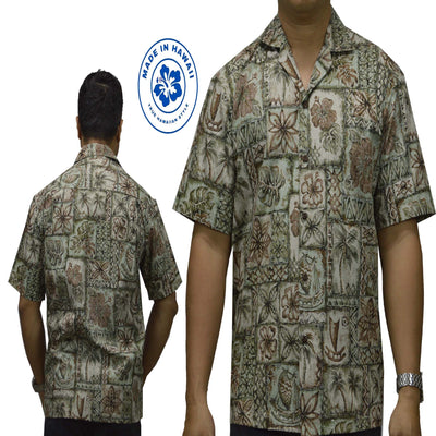 Honu Tapa Hawaiian Reverse Shirt - Green