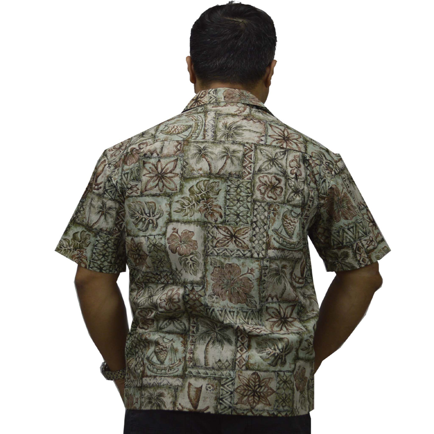 Honu Tapa Hawaiian Reverse Shirt - Green