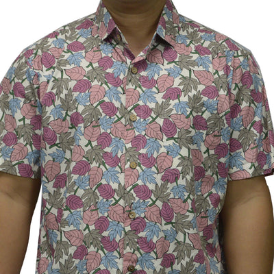 Cotton Hawaiian Performance Shirt with Hibiscus Print Made in Hawaii