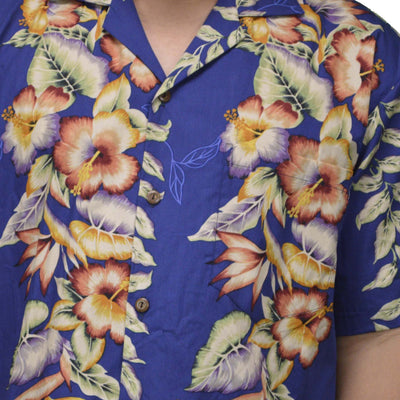 made in Hawaii aloha hawaiian shirt with vintage anthurium theme