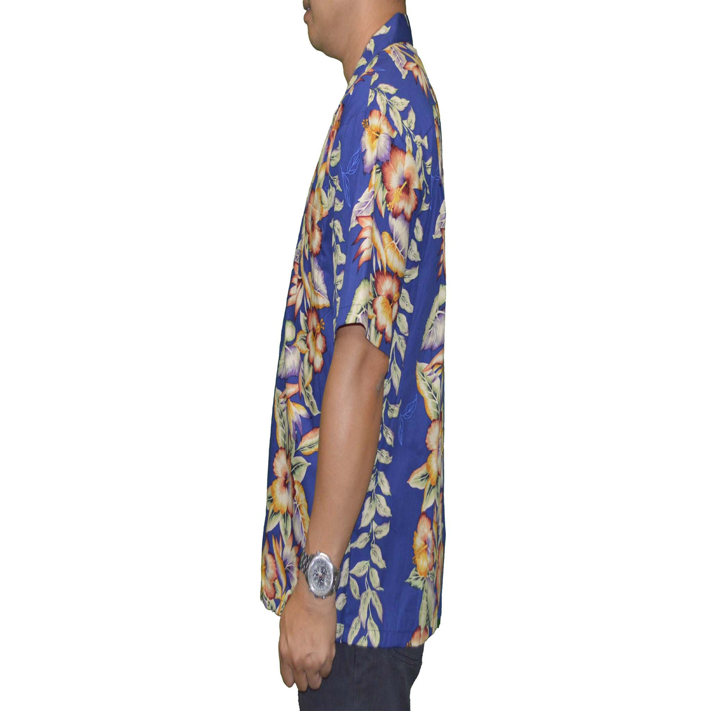 made in Hawaii aloha hawaiian shirt with vintage anthurium theme