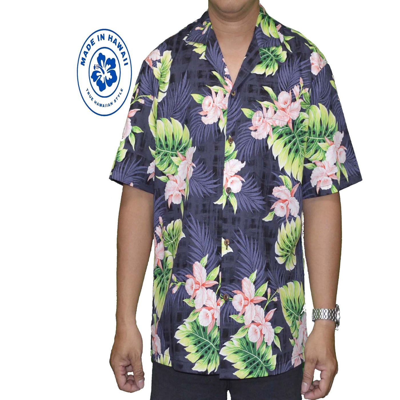 ohana orchid hawaiian shirts made in hawaii