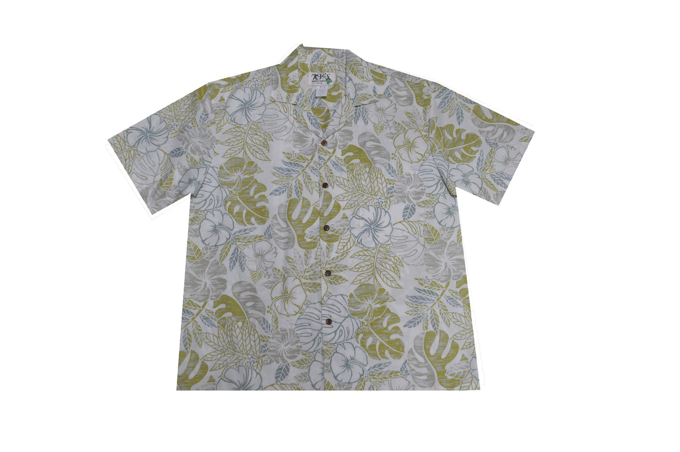 Ky's Hawaiian Reverse Shirt Vintage Monstera - White