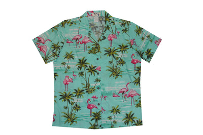 Women Relax Camp Shirt Pink Flamingo Island