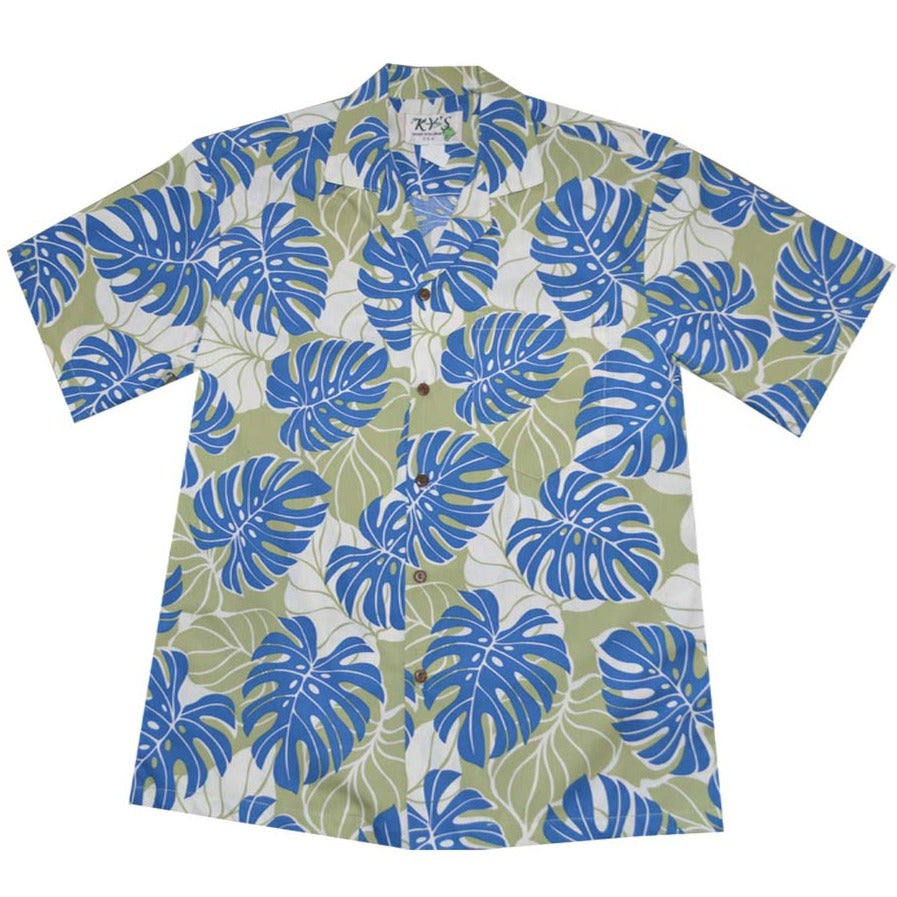 Cotton Men's Aloha Shirt Monstera Deliciosa 