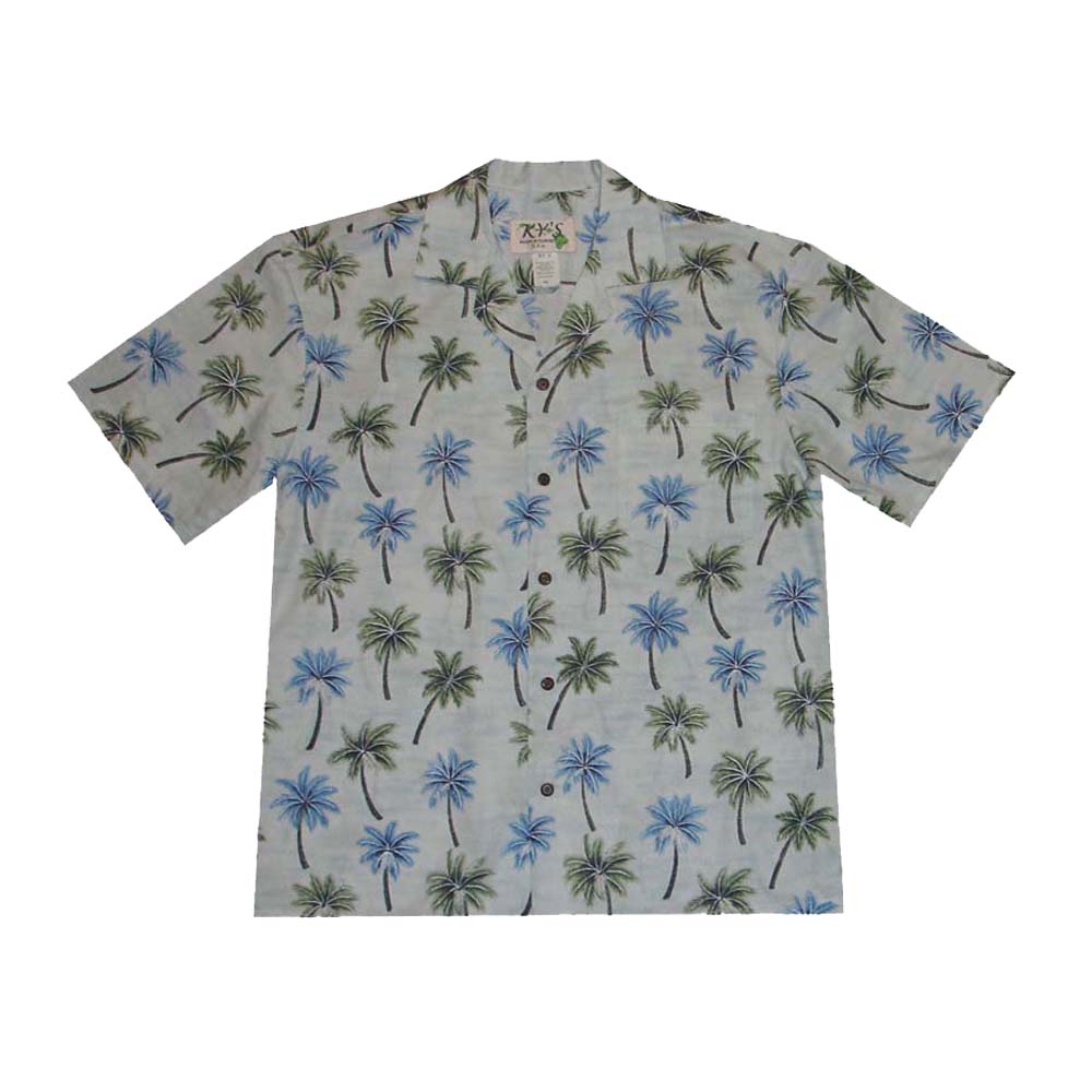 Palm Trees Tropics Cotton Men's Aloha Shirt