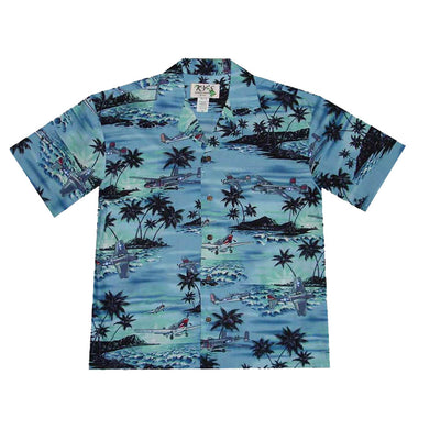 Planes Pearl Harbor Cotton Men's Aloha Shirt