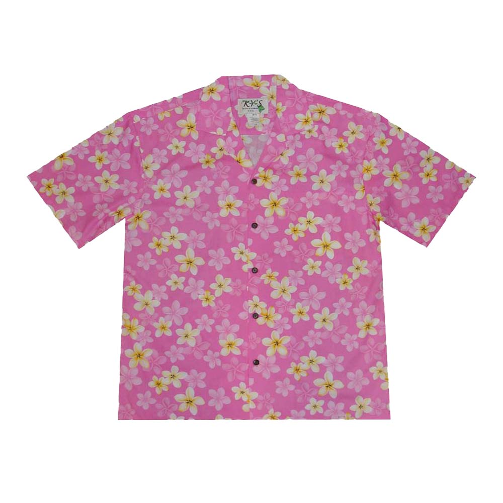 Plumeria Hawaii Cotton Men's Aloha Shirt
