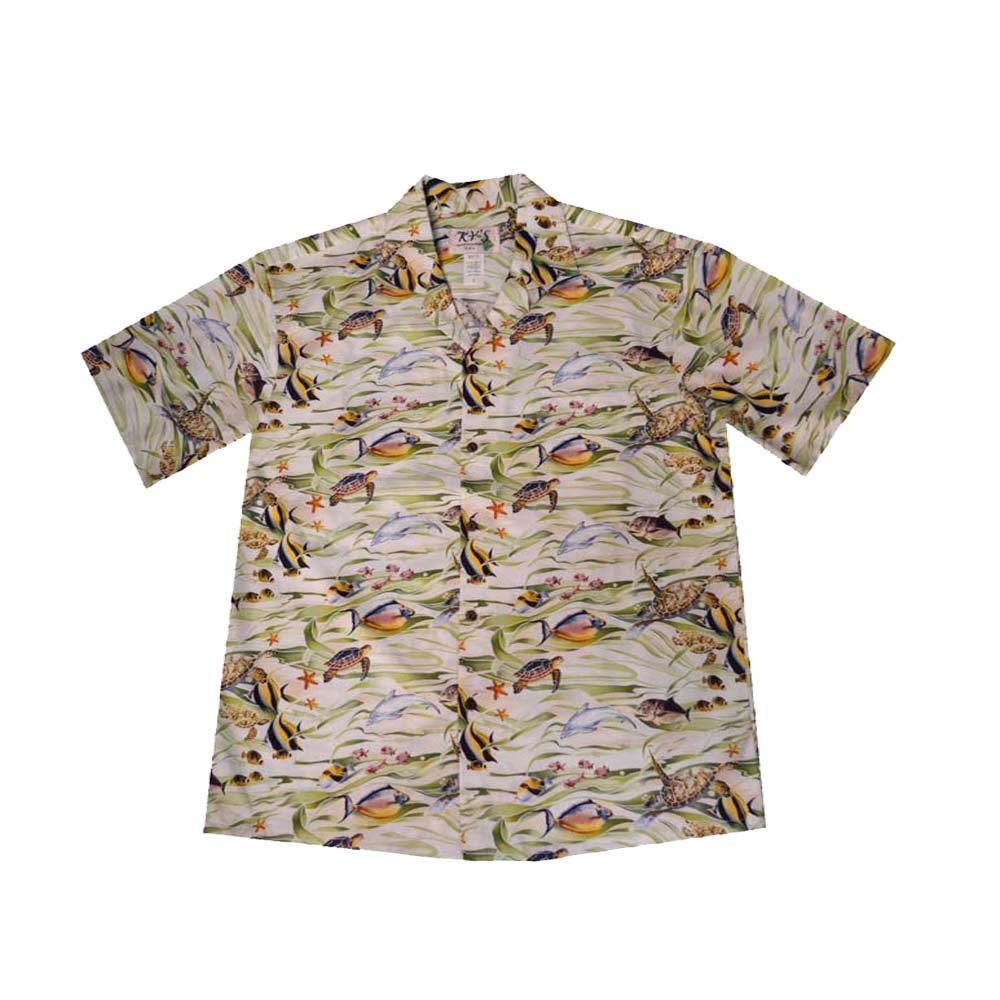 Tropical Fish Cotton Men's Aloha Shirt