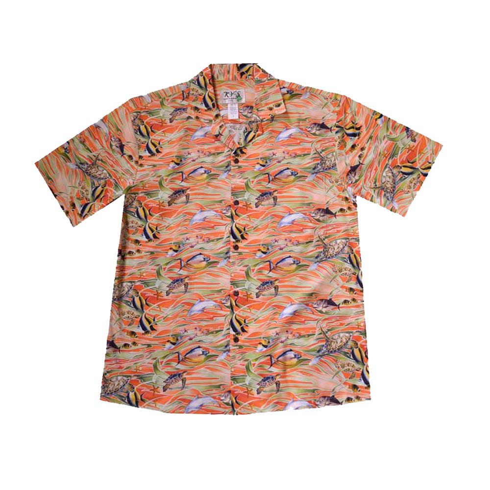 Tropical Fish Cotton Men's Aloha Shirt