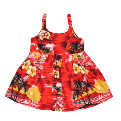 Hawaii Sunset Cotton Hawaiian Bungee Girls Dress