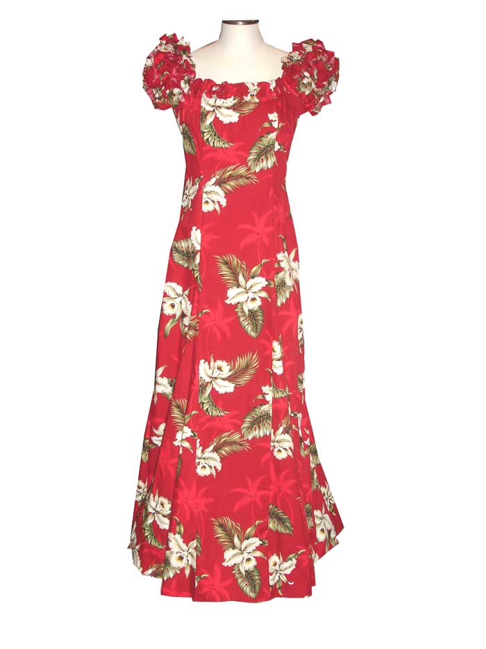 Classic Orchid Hawaiian Muumuu Dress Classic Orchid Hawaiian Muumuu Dress