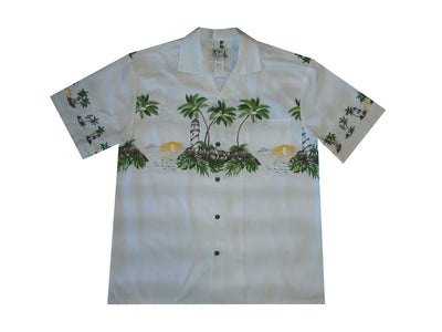 Close-up of matched pocket and buttons – Lighthouse Hawaii border shirt
