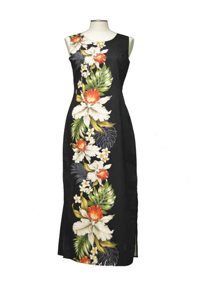 Hilo White Orchid Long Hawaiian Tank Dresses Hilo White Orchid Long Hawaiian Tank Dresses