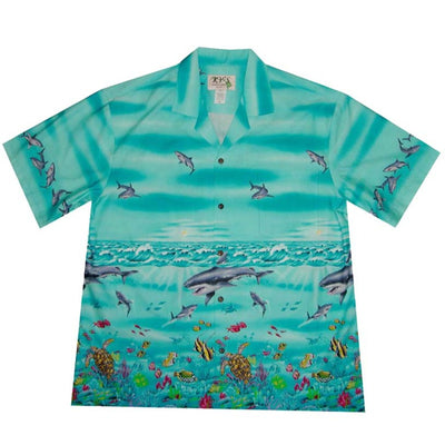 Bull Shark Ocean Men's Aloha Cotton Shirt