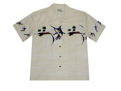 Close-up of matched pocket and buttons – Blue Marlin shirt from Ky’s