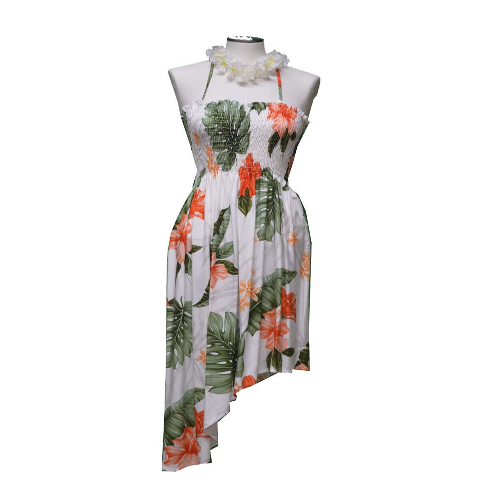 Makakilo Hibiscus Rayon High Low Midi Hawaiian Dresses Made in Hawaii -USA Makakilo Hibiscus Rayon High Low Midi Hawaiian Dresses Made in Hawaii -USA
