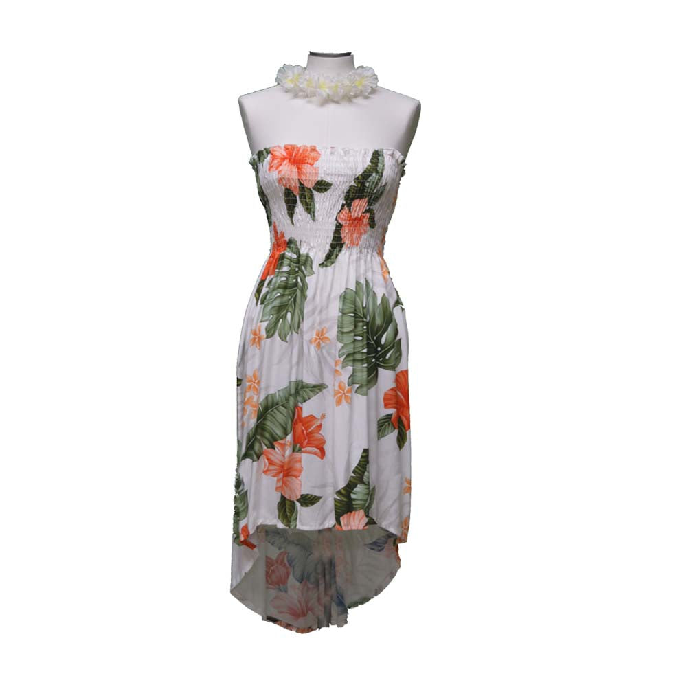 open lace back dress Makakilo Hibiscus Rayon Midi Hawaiian Dresses |Hawaii dress for party –  KY'S ALOHA SHIRTS