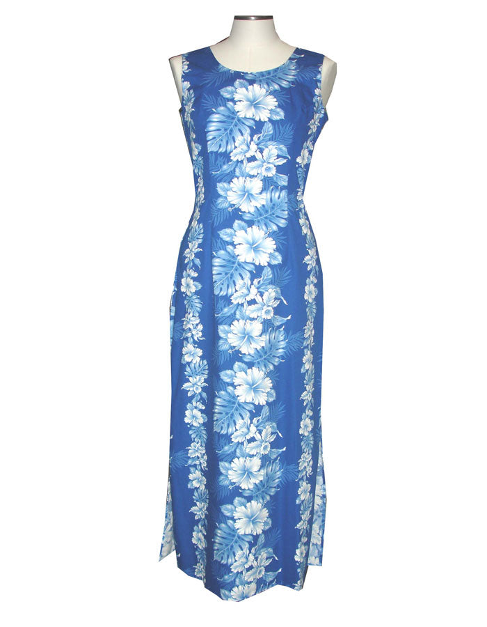 Orchid Hibiscus Panel Long Hawaiian Tank Dresses Orchid Hibiscus Panel Long Hawaiian Tank Dresses