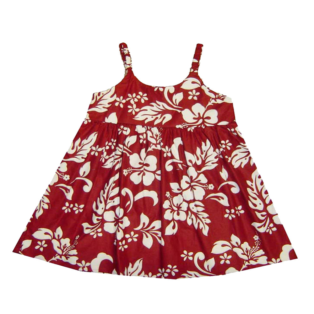 Original Hibiscus Cotton Hawaiian Bungee Girls Dress