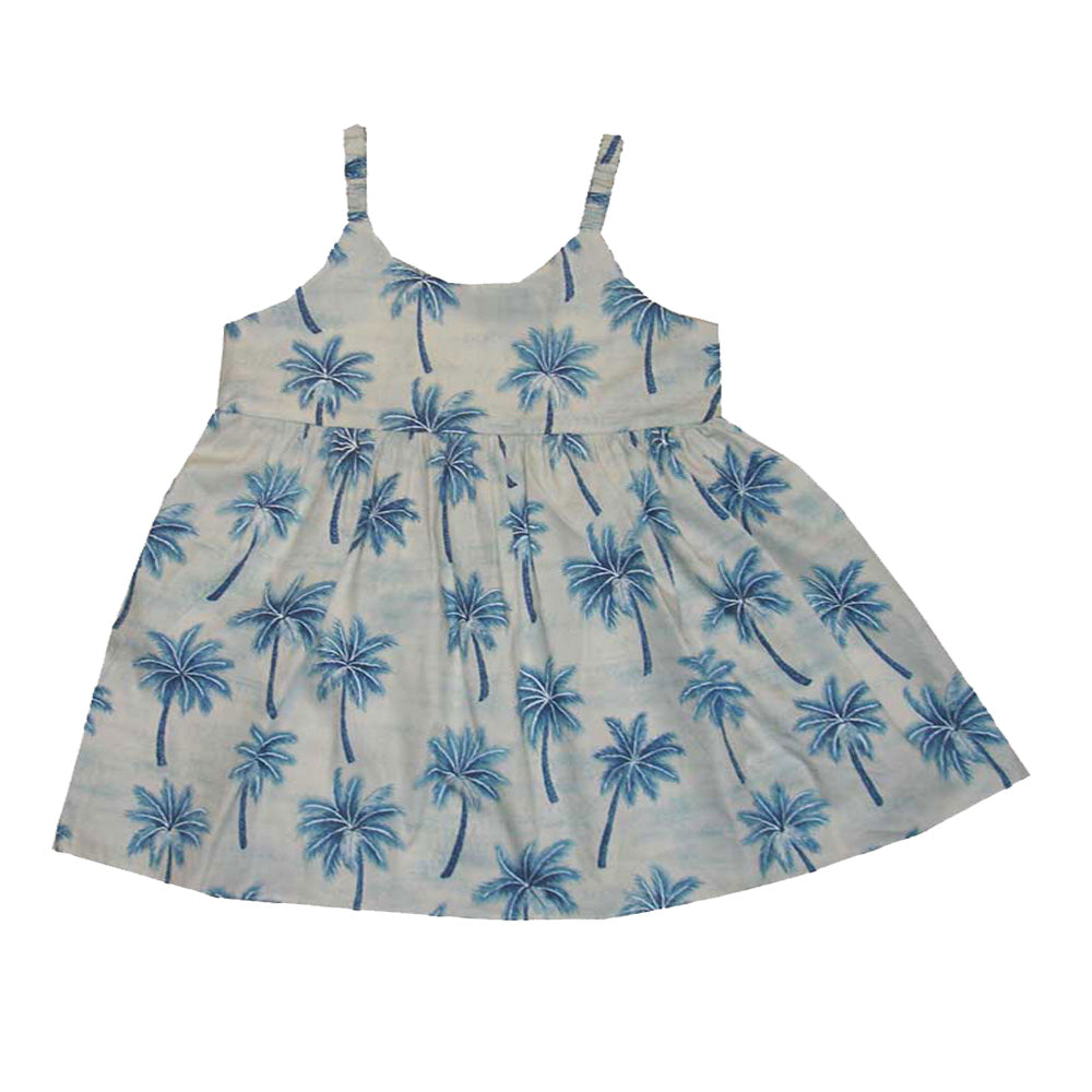 Palm Trees Cotton Hawaiian Bungee Girls Dress
