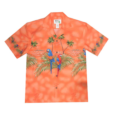 Parrot Island Cotton Big Aloha Shirt For Men