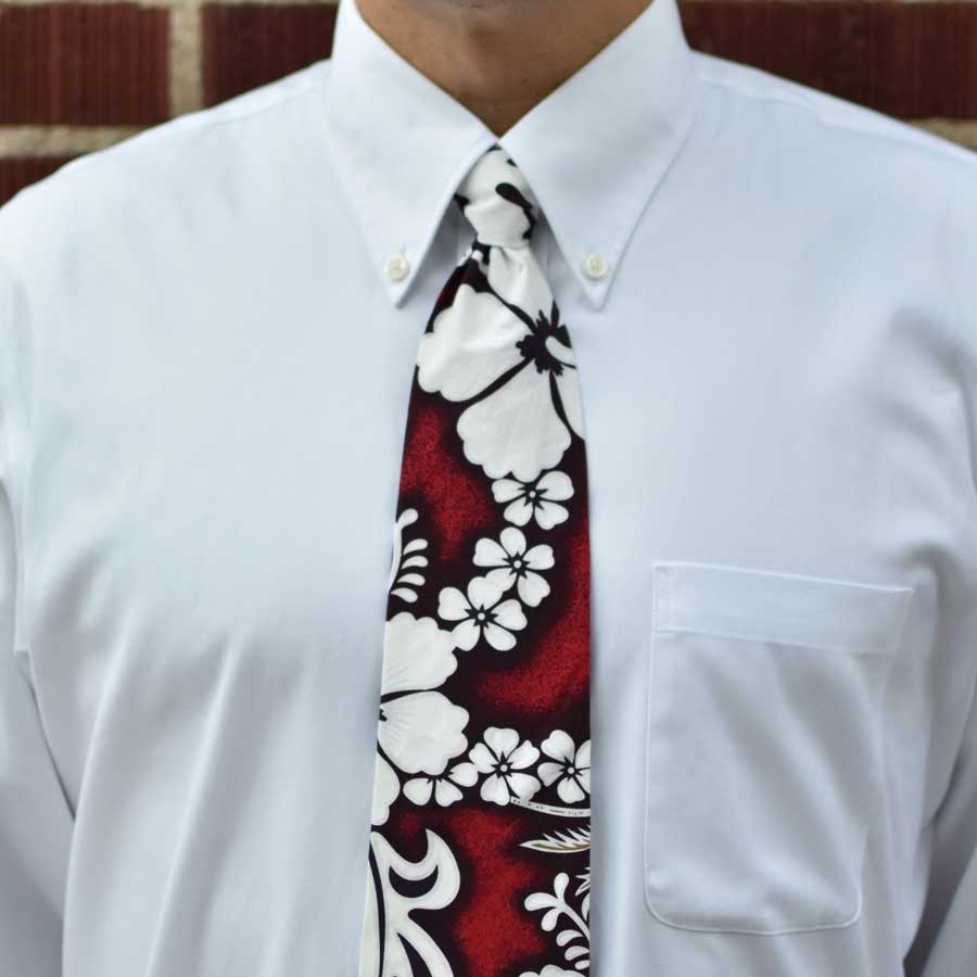 Papailoa Hibiscus Hawaiian Neckties