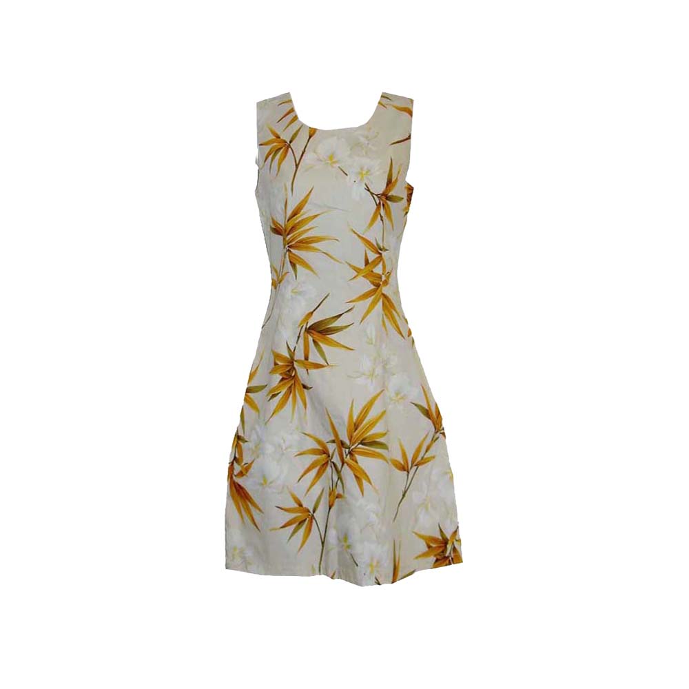 Star Orchid Short Hawaiian Tank Dress M / White