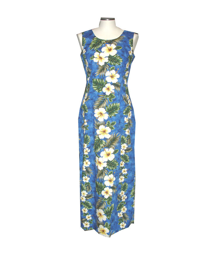 Yellow Hibiscus Long Hawaiian Tank Dresses | Free Shipping